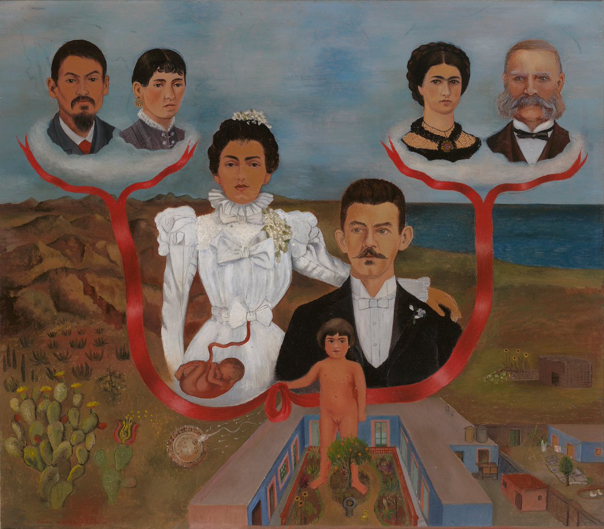 MuseumModernArt's tweet image. Happy birthday Frida Kahlo, born #otd in 1907! “My Grandparents, My Parents, and I (Family Tree)” (1936) currently graces our #MoMACollection galleries. What’s your favorite artwork by the artist?