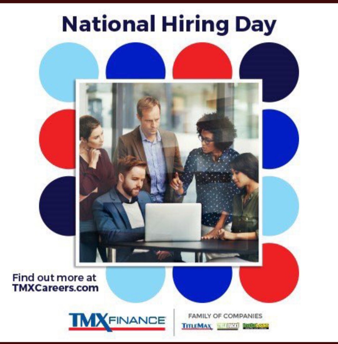In 6 days be apart of something great!!! In 6 days be part of our team !!! #NationalHiringDay #TalentObsessed #TMXHiringDay