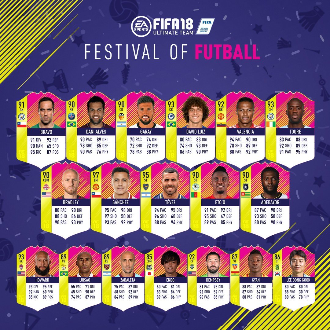 Ester Fifa Rotw クラシックヒーローズ登場 サンチェス テベス エトー ダビド ルイス ダニ アウベス ヴァレンシア ヤヤ トゥーレ ガライ アデバヨール ハワード そして遠藤保仁などが 全盛期レベルの 能力値に Fifa18 Fut T Co