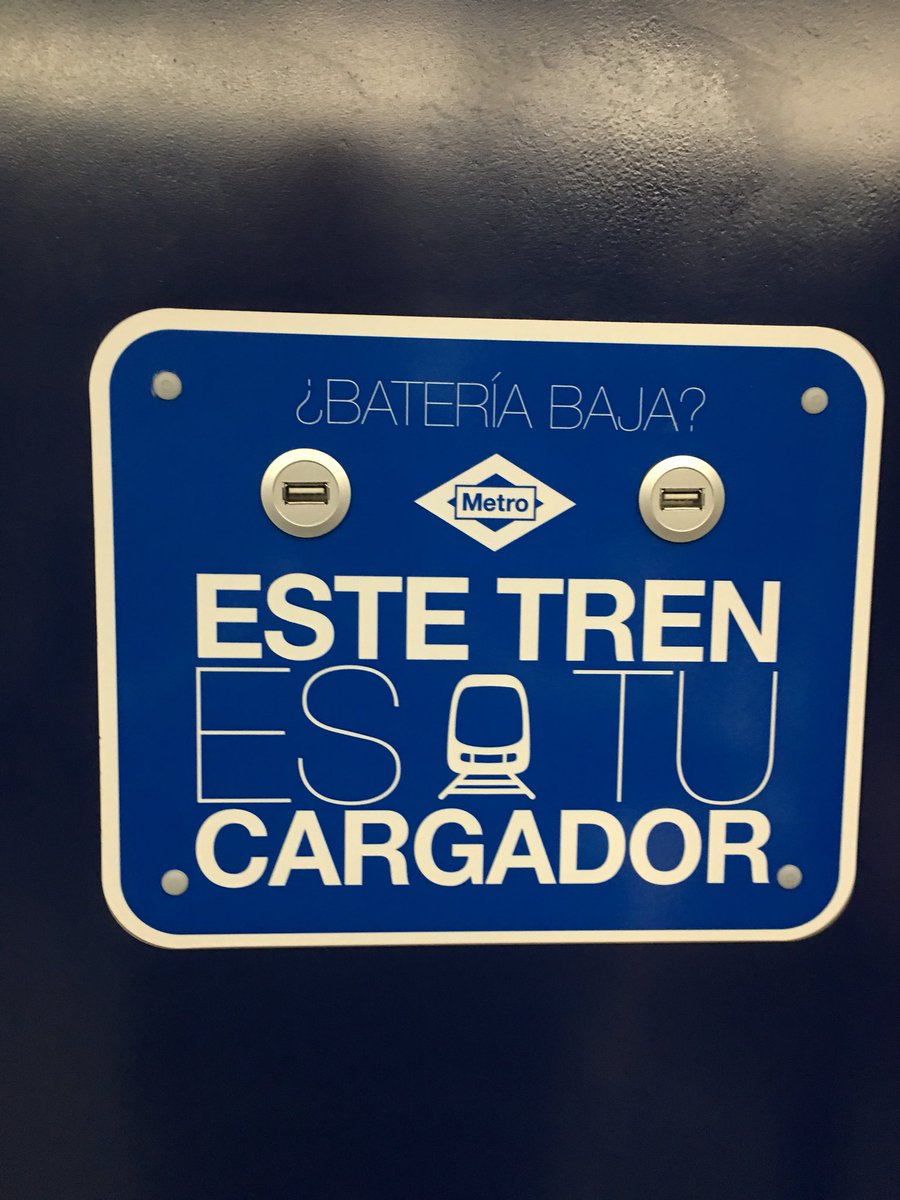 Y nosotros pensábamos que éramos #prácticos y resulta que el metro de madrid también lo es! MAZDA es iluminación de calidad a un precio ajustado y el Metro de Madrid incorpora USB directo en el vagón! Soluciones prácticas para el día a día. Algún otro ejemplo? #compartelo