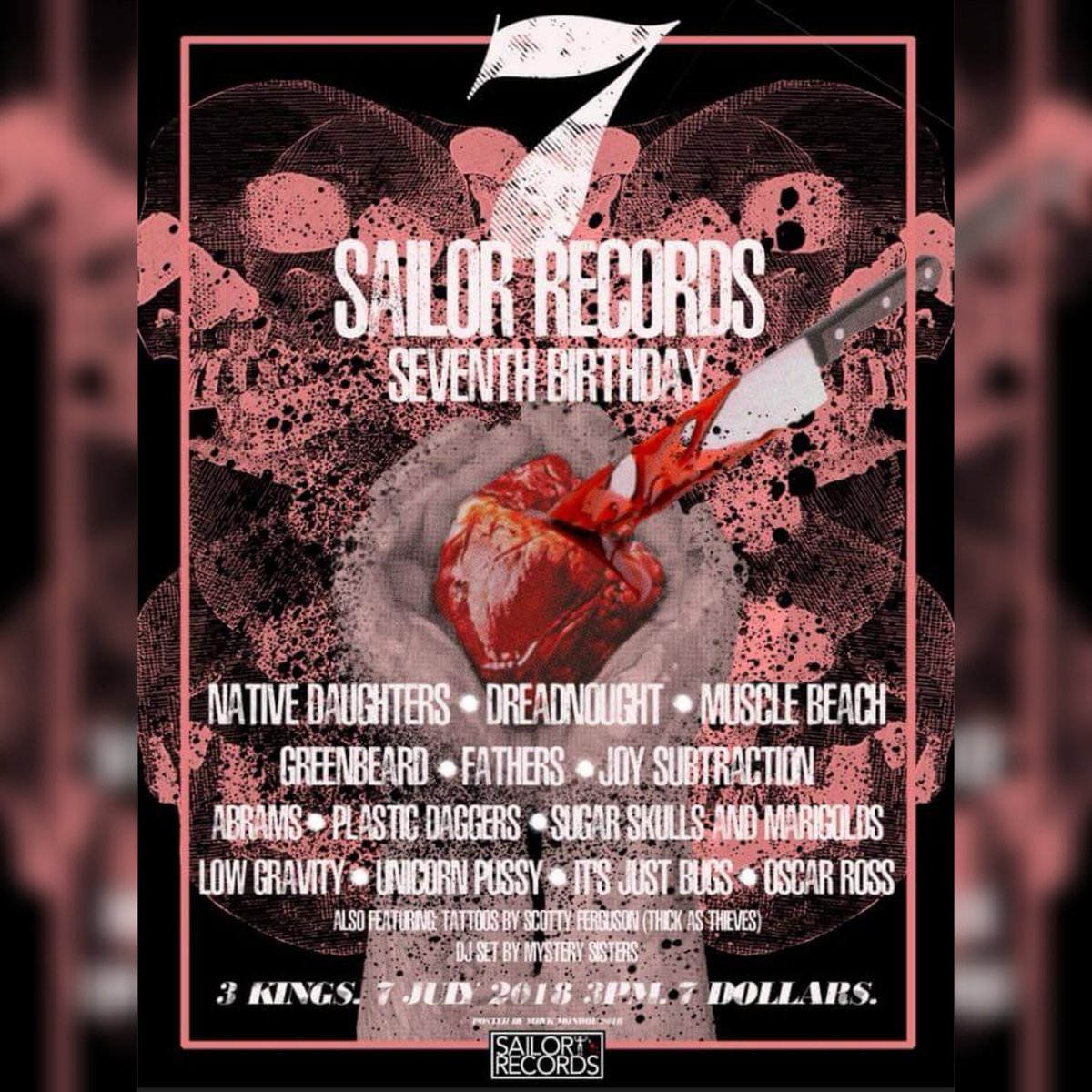 Support our <a href="/SailorRecords/">Sailor Records</a> familia this weekend at <a href="/3KingsTavern/">3Kings Tavern</a> , Saturday at 3pm. Nothing but heavyweights. #denvermusic