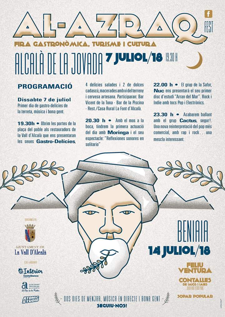 ValldAlcala's tweet photo. Demà aplega el #AlazraqFest al nostre poble. #Gastronomia, #turisme i bona #música amb @Nucoficial, @cactustroop i  #Moringa. https://t.co/9Cu5ggUKVS