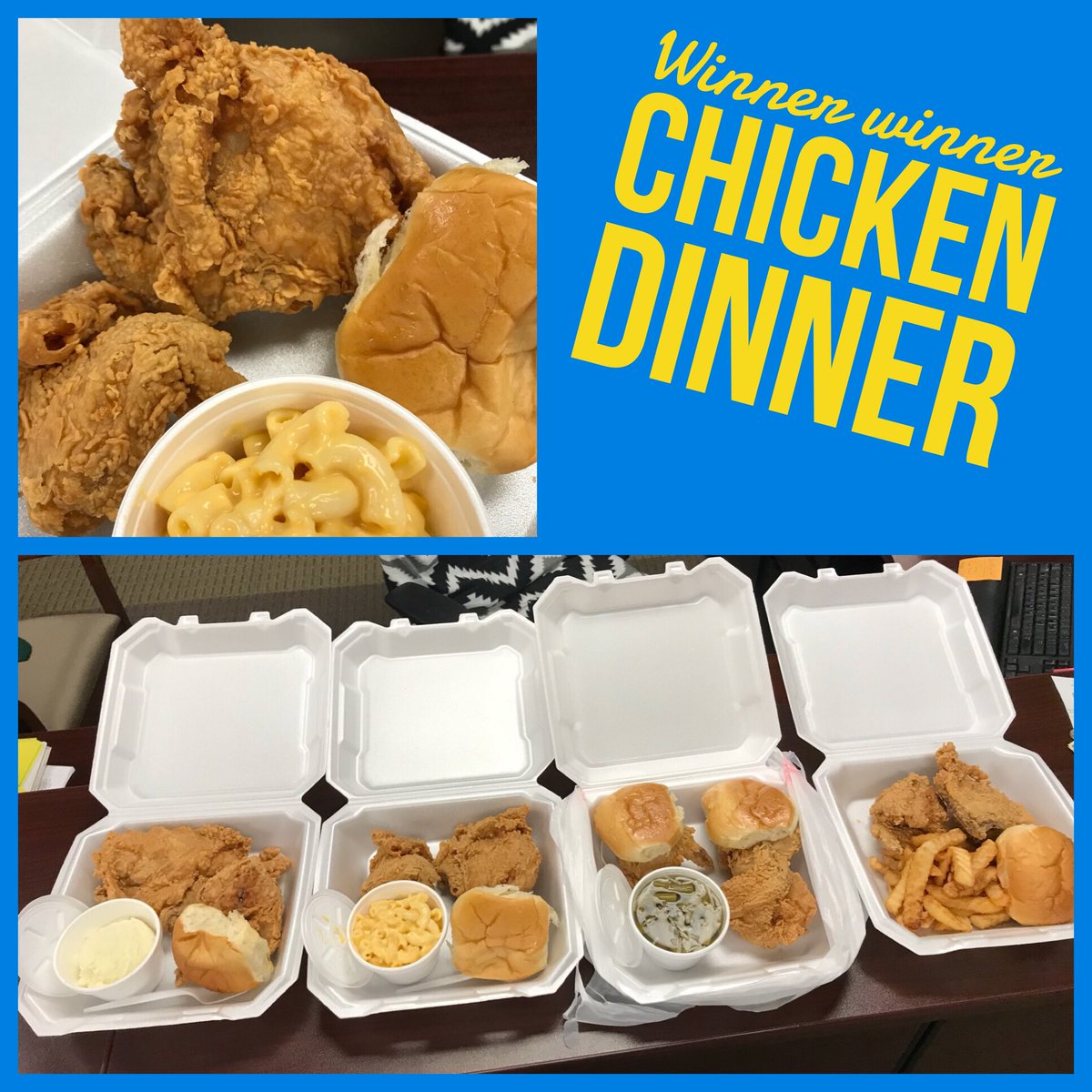 glennr333's tweet photo. Happy #NationalFriedChickenDay! This Southern staple is one of my favorite foods, hands down, and it was great to share a meal with my team today! I heard a rumor it’s also #NoCalorieFriday - somebody please tell me that’s true... #WinnerWinnerChickenDinner https://t.co/2GFrx5LC1K