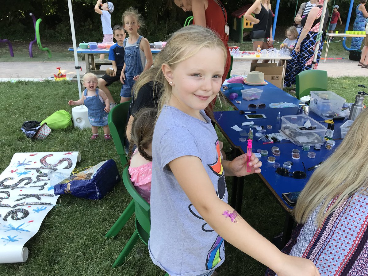 Year_3_HighHam's tweet photo. Lovely tattoos at the fete today. https://t.co/xyrEZdIPNH