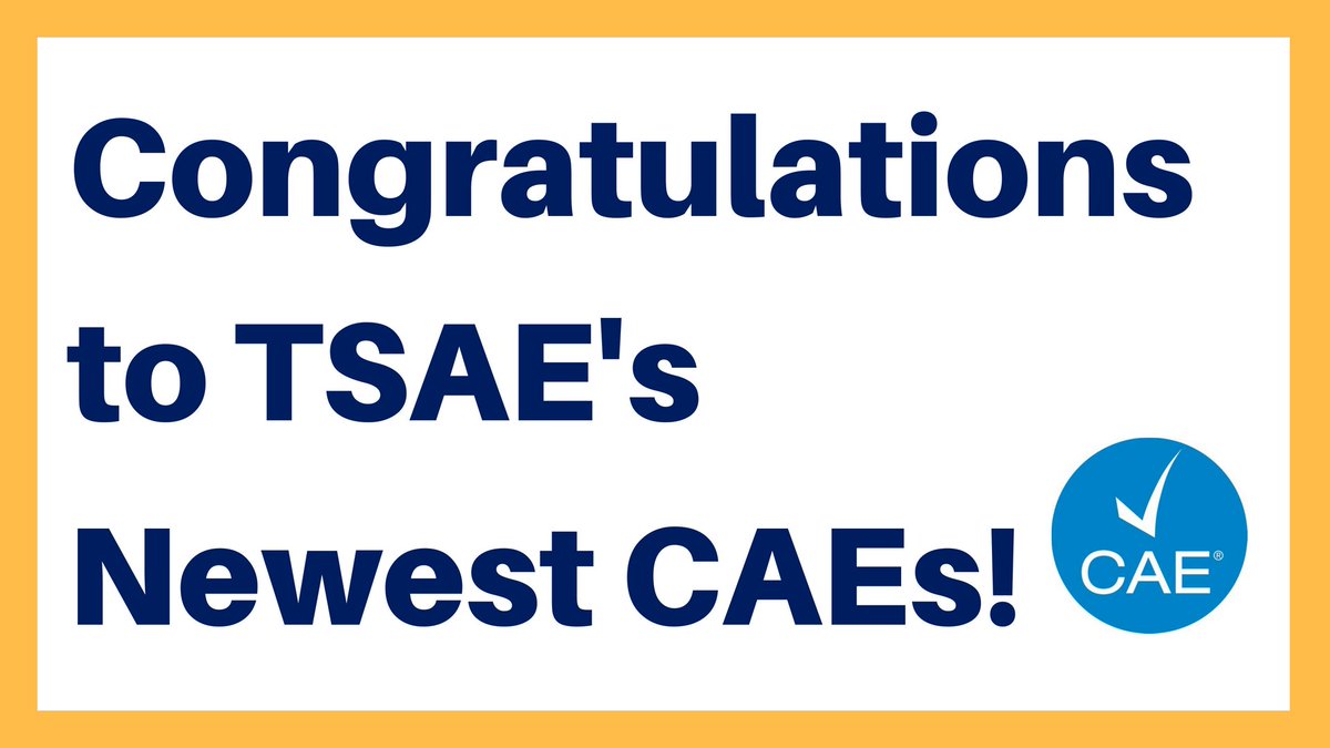 Congrats to these 10 members of TSAE who have been certified. You did it! We admire your hard work. #CAEProud tsae.org/news/article/c…