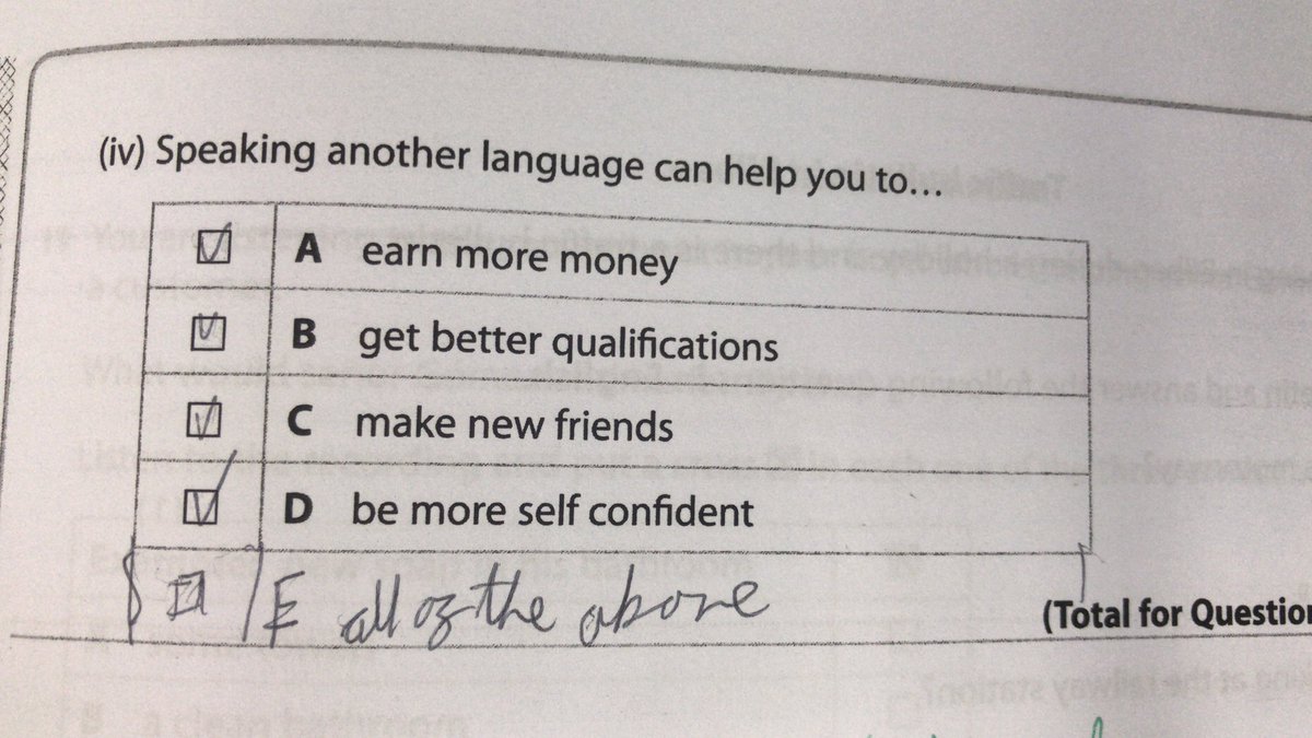 This is not the answer the listening paper was looking for, but it’s absolutely the right answer! #mfltwitterati #languagesopendoors