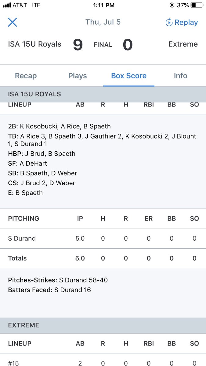 <a href="/sdurand_2/">Sean Durand</a> with a no hitter in Crown Point’s National Championships! Great team win.