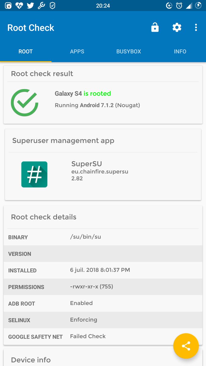 OunafFanou's tweet image. @LineageOS_ 🤘
#LineageOS 
#RomManager 
#RootCheck 
#TWRP 
#GalaxyS4