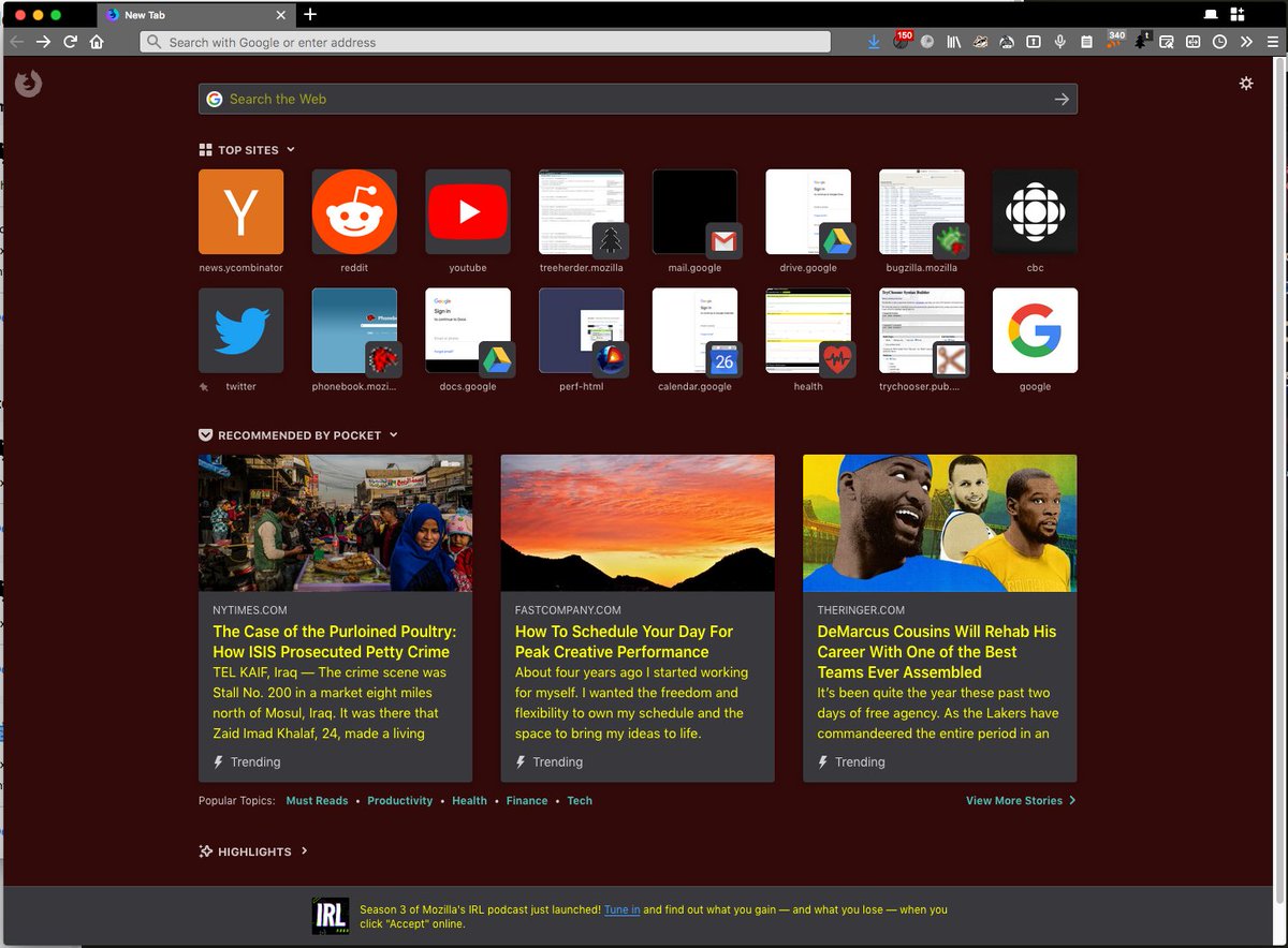 Mike Conley (@mconley@fosstodon.org) (@mike_conley) on Twitter photo Thanks to <a href="/therealntim/">Tim Nguyen</a>, and some groundwork laid by our excellent MSU students from last semester, we have preliminary support in today's Nightly for the ntp_background and ntp_text theme rules for WebExtensions (these rules set background and text colour for the New Tab page). Thanks to <a href="/therealntim/">Tim Nguyen</a>, and some groundwork laid by our excellent MSU students from last semester, we have preliminary support in today's Nightly for the ntp_background and ntp_text theme rules for WebExtensions (these rules set background and text colour for the New Tab page).