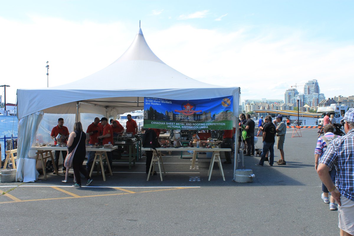 gvicharbour's tweet photo. Happening at our very own Ship Point Pier is The Canadian Sheet Metal and Roofing Competition! Head down to Ship Point and watch Canada's best apprentices compete for top prize and bragging rights 💪 
#shippointpier #sheetmetal #roofing #vicharbour https://t.co/9pCU6Op3jU