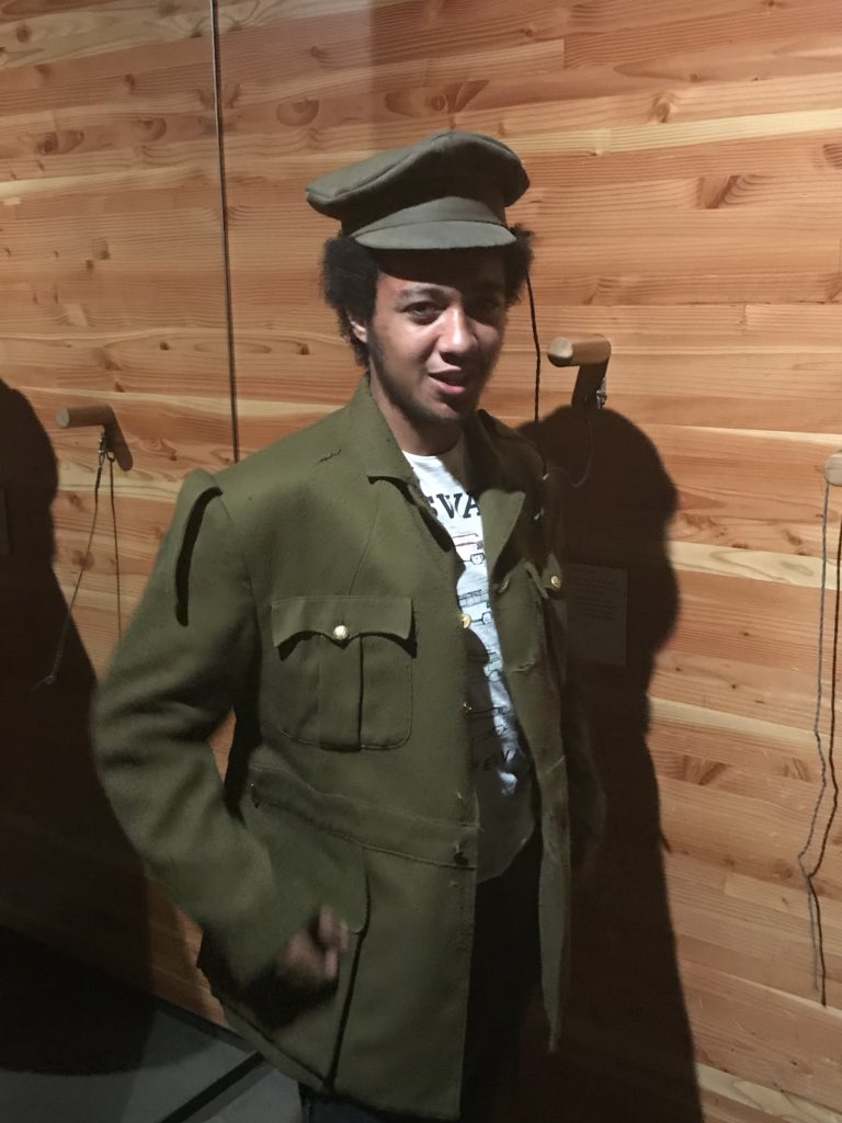 Given Kain’s passion and encyclopaedic knowledge of WWI it was unsurprising to see how happily he donned the officer’s trench outfit at the Imperial War Museum.