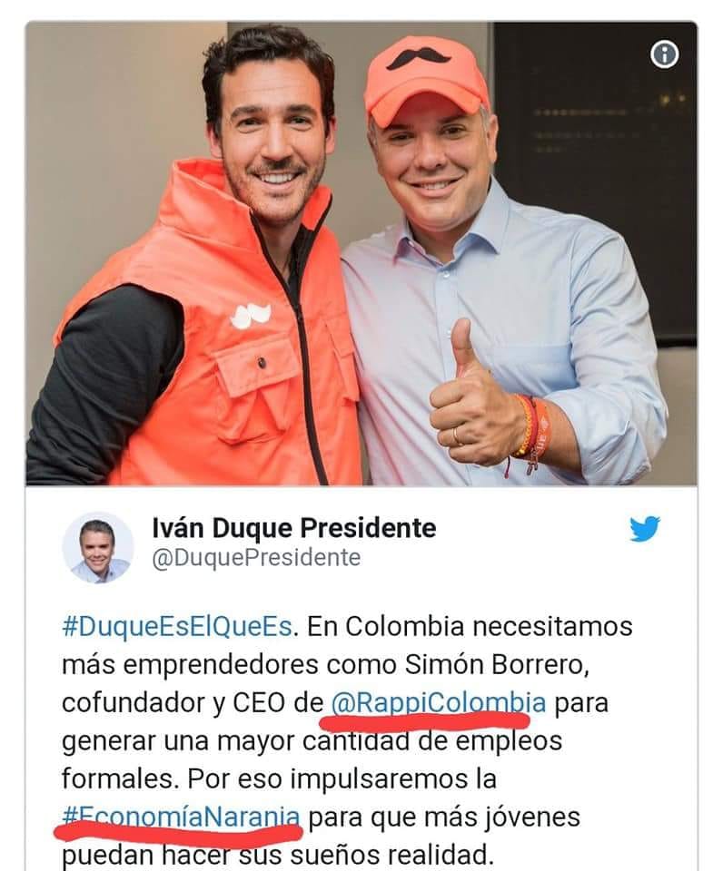 PalmaEdwin's tweet photo. Ahí está la "economía naranja" de @IvanDuque. Explotación laboral. Un engaño. https://t.co/IC4nBqk6jR