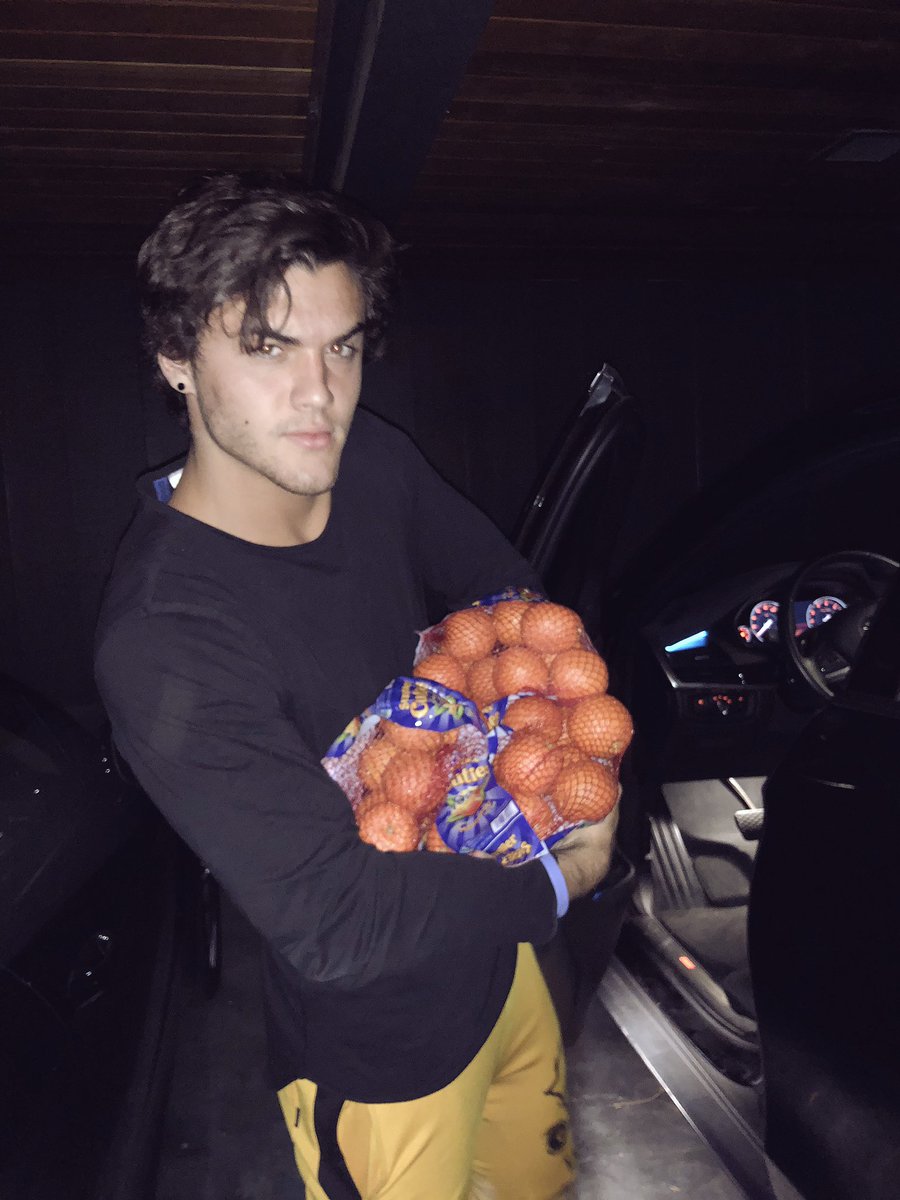 Orange is the new snack. I really struggled to type that Grayson told me to caption this that. UGH IM STILL THINKING ABOUT THAT WHY IS HE SO CHEESY HOLY FUCK