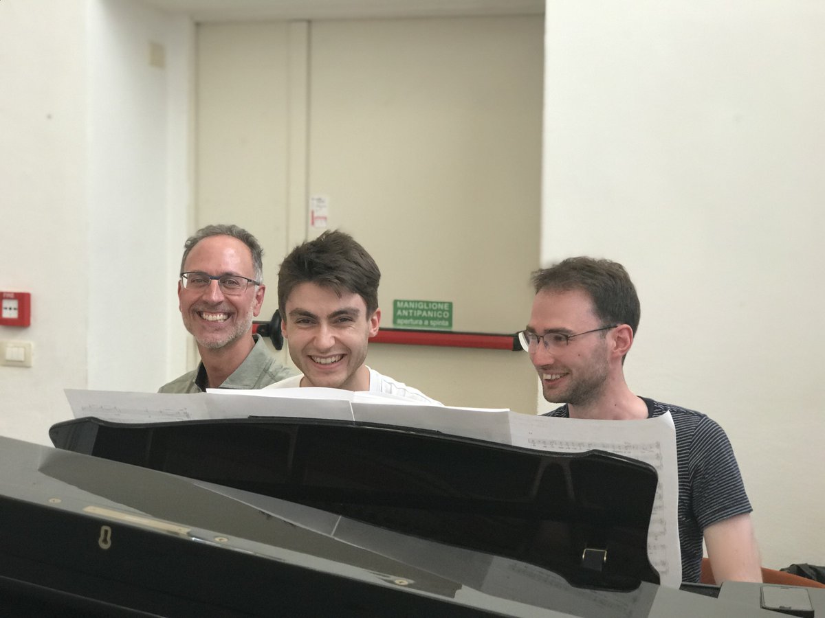 Solti_Accademia's tweet photo. Coaching continues with #BarbaraFrittoli in week two, seen here with @BDougMezzo. And what would we do without our marvellous repetiteurs: #JonathanPapp, #PatrickMilne, and @jdswinard.
#soltiaccademia #classicalmusic #belcanto #opera #masterclasses #castiglionedellapescaia https://t.co/jPEwgyg4vf