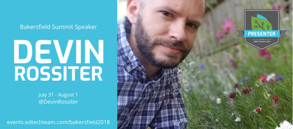 DevinRossiter's tweet photo. Two more speaking engagements to announce!

Short-term &amp; local: The @EdTechTeam Bakersfield Summit 7/31-8/1, presenting #SameDiffMath AND #5TipsForVideo!

Long-Term &amp; National: Sharing #SameDiffMath at @CPMMath #CPMSF19 Conference in SF 2/23-2/24!
#SummerofSummits
#justgoodmath https://t.co/6bEvhUB3l8
