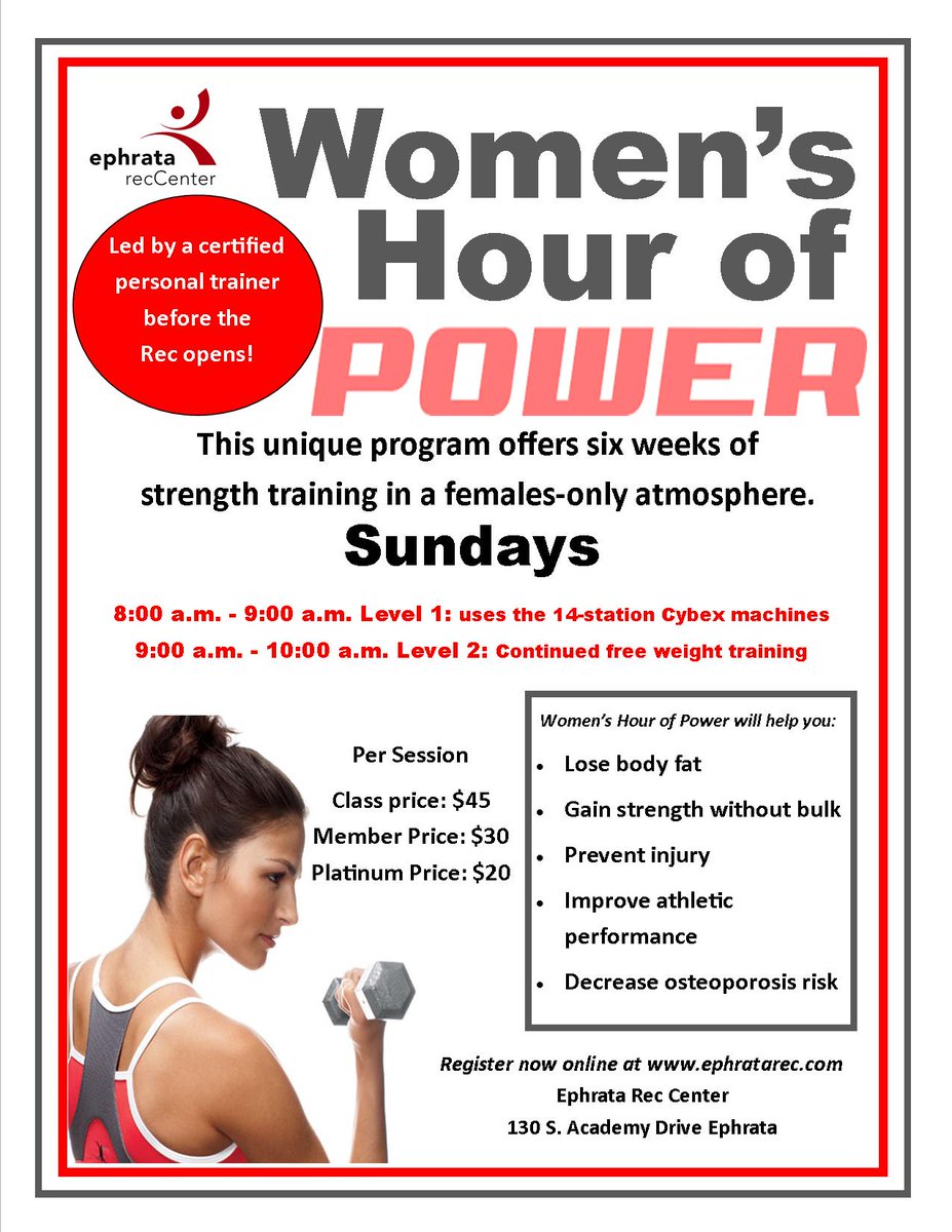 EphrataRec's tweet photo. Let your muscle define you....   #muscle #WomensHealth #women #fitness #exercise #exercises #gymlife #gym #HealthyLiving #HealthyLiving #healthcare https://t.co/QX0GBWBQ9A