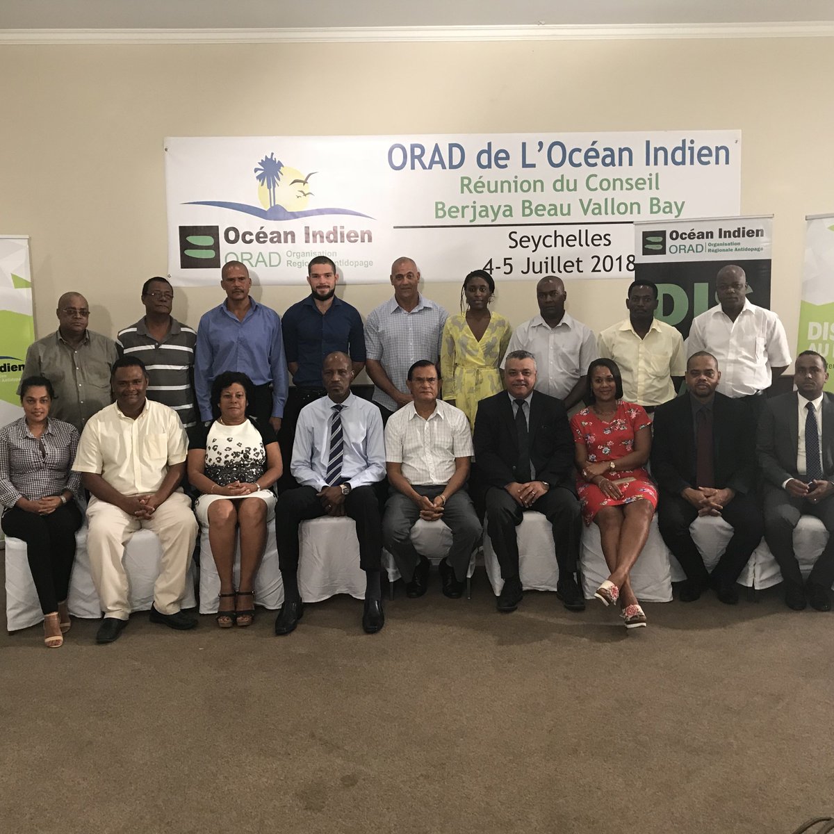 wada_ama's tweet photo. The Indian Ocean RADO Board meeting took place in Mahé, Seychelles on July 4-5.

Member countries conducted a review of anti-doping activities in their respective countries and determined the RADO’s program for the next 2 years. https://t.co/mPwA0Ii7ct