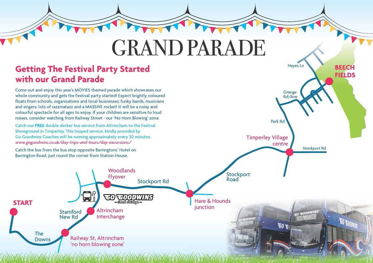 Tomorrow the #altrincham Festival Grand Parade leave Altrincham at 11am and is due on our showground at approx 12.15
Please cheer on the parade and donate to our bucket collectors.