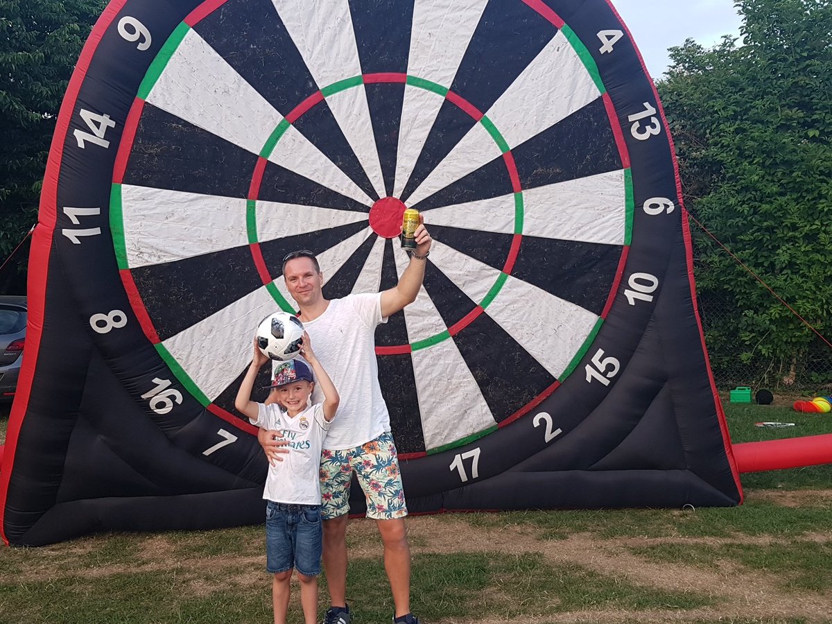 Well done Finley and proud dad Anthony for scoring a whopping 121 on the foot darts at Alphington school fete this evening ⚽️⚽️⚽️🎯🎯🎯