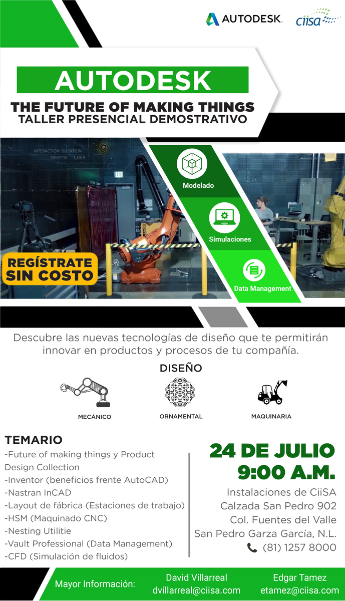 ciisaMX's tweet photo. Te invitamos a nuestro próximo taller demostrativo de Autodesk: #TheFutureOfMakingThings dónde podrás descubrir las nuevas tecnologías de diseño que te permitirán innovar en productos y procesos de tu organización.
Regístrate SIN COSTO 👉https://t.co/Z7PO772Kwz
#CiiSA https://t.co/3jljWSKW85