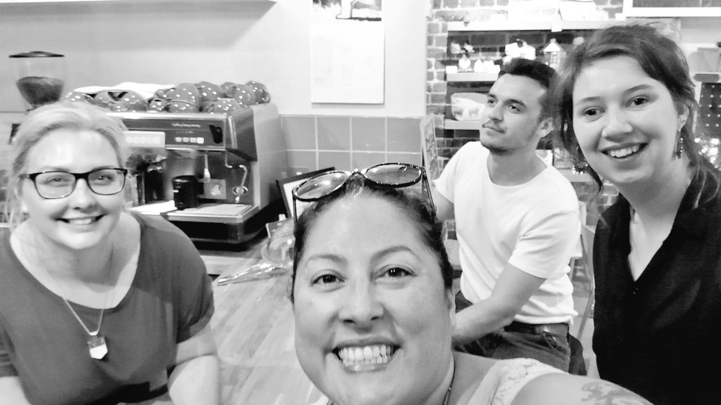 amyzglass's tweet photo. Selfie for tonight with our lovely team at @Dev_Collective after an awesome artist &amp; curator talk with @collectressing @lauramzadeh #artist #posttalk https://t.co/atjCLI02SE
