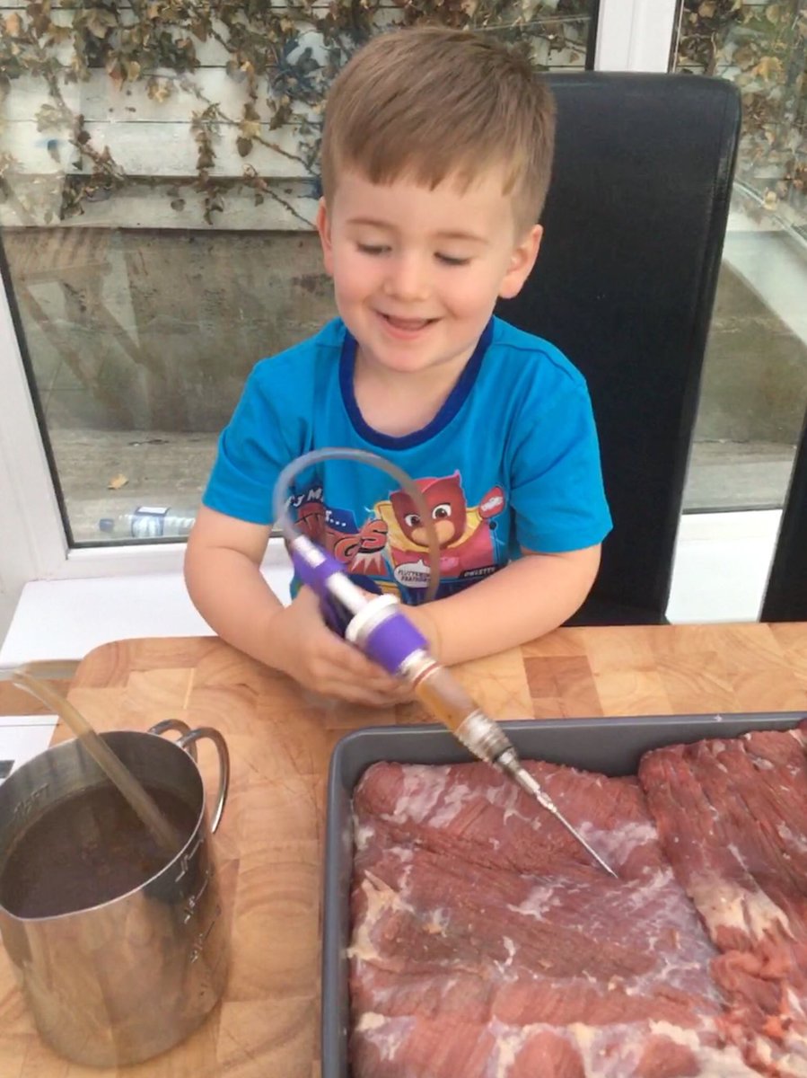 At least one of my sons is helping with the brisket! BBQ, it’s a family thing!! #bbqfamily