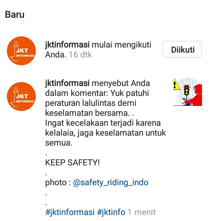 Pagi, apakah saya bisa menitipkan poster safety riding untuk di post? <a href="/TMCPoldaMetro/">TMC Polda Metro Jaya</a> di bawah ini adalah post Dr akun tersebut