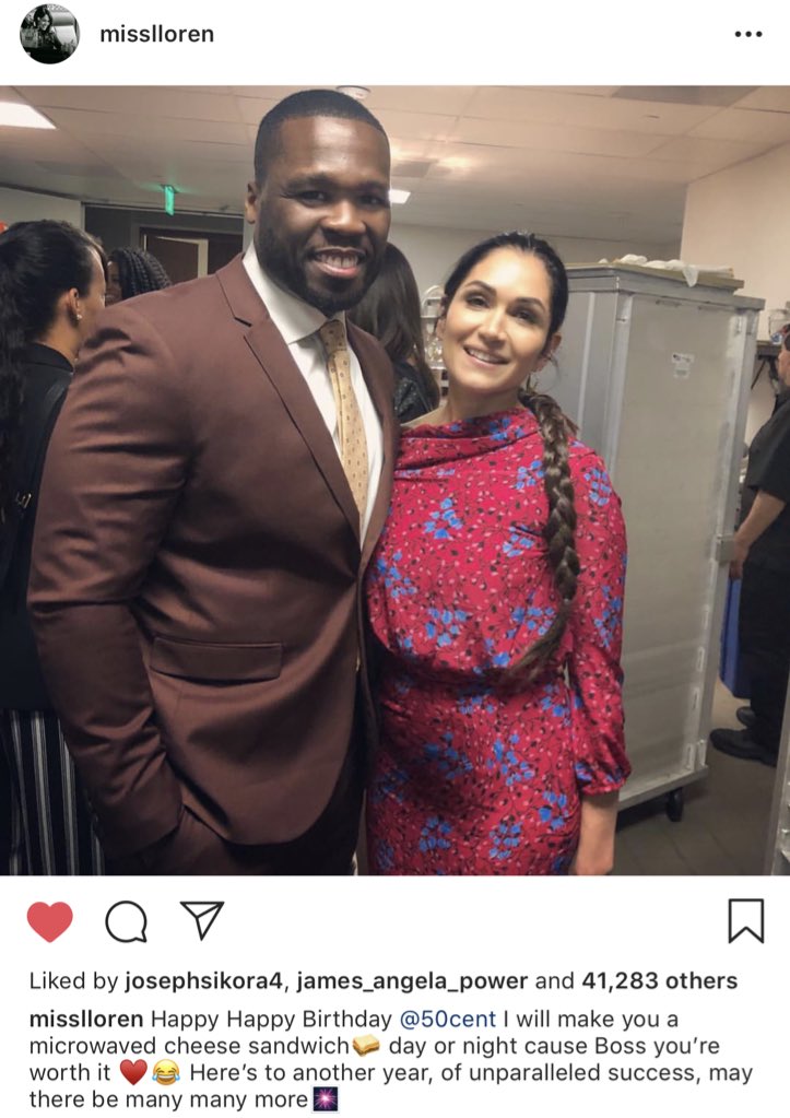 Lela wishing 50 cent a happy birthday earlier    ...   