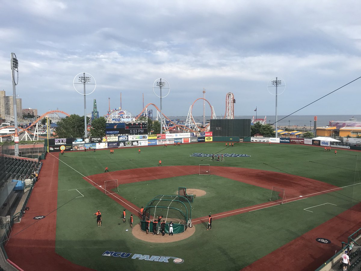 IronBirds's tweet photo. Ummm.... update from Brooklyn. @DaltonHoiles just broke the scoreboard in batting practice. Sorry @BKCyclones https://t.co/cwpExOVmIk