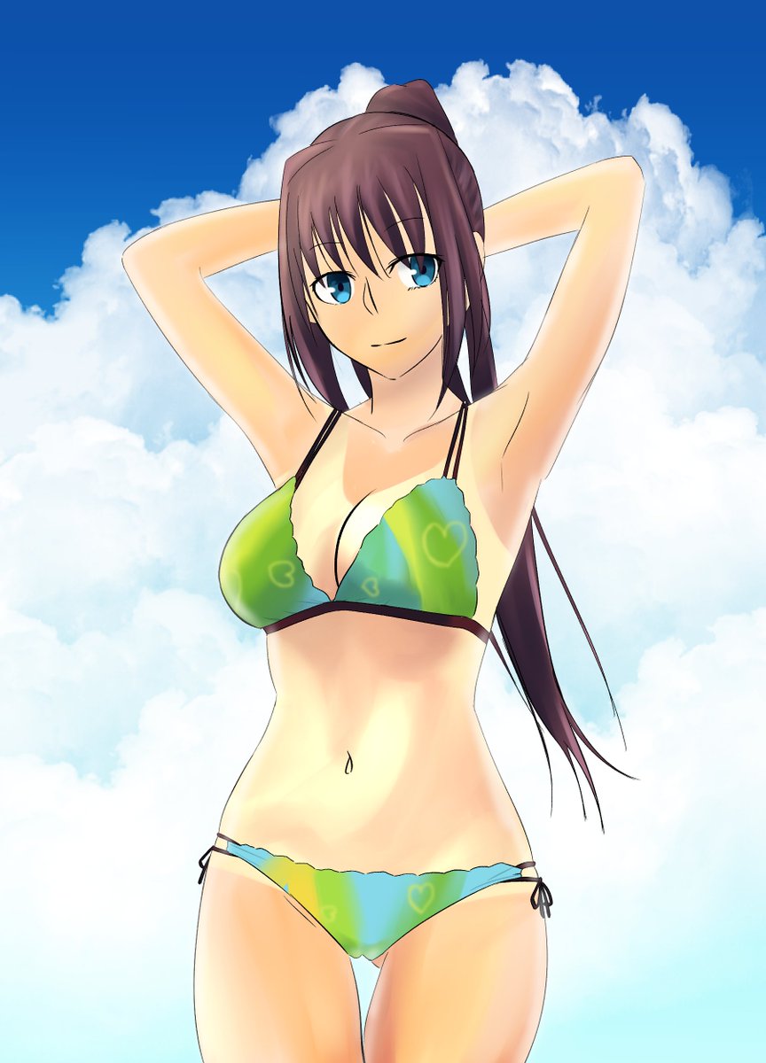 7月7日は蒼崎青子さんの誕生日！おめでとう！ ポニテを結う水着青子見