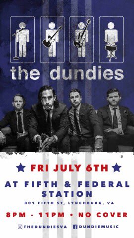 Live music tonight... #thedundies #lynchburgva #fifthandfederal #downtownlynchburg