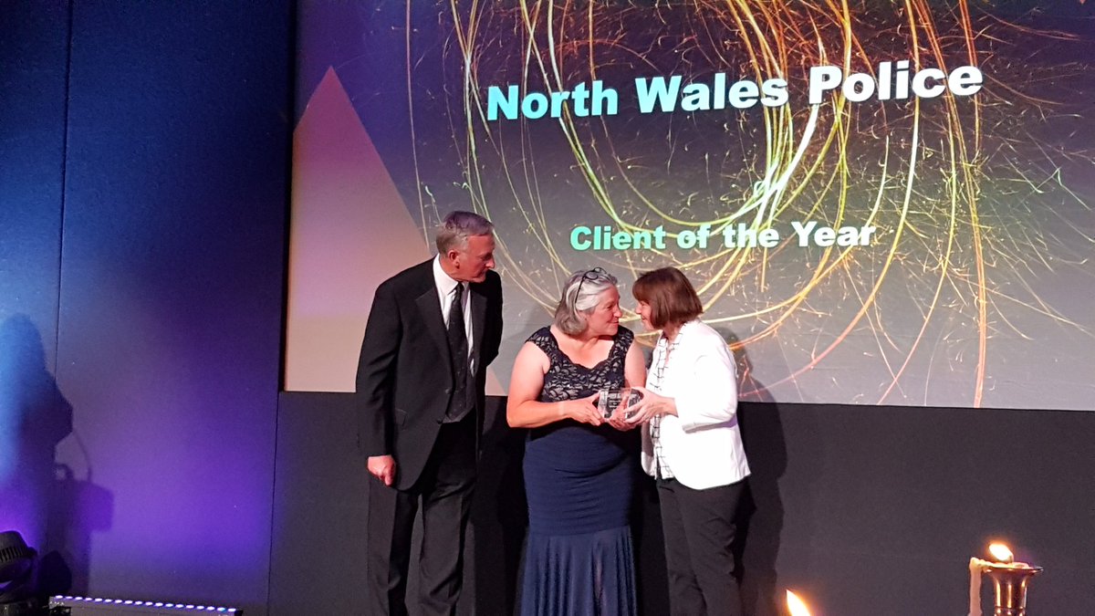 ELM_Ltd's tweet photo. Congratulations to @NWPolice for winning in the client category @CEWales #cewales2018. Thanks to their nomination, we have got through to the finals at this amazing event. https://t.co/fl2CW8jbyW