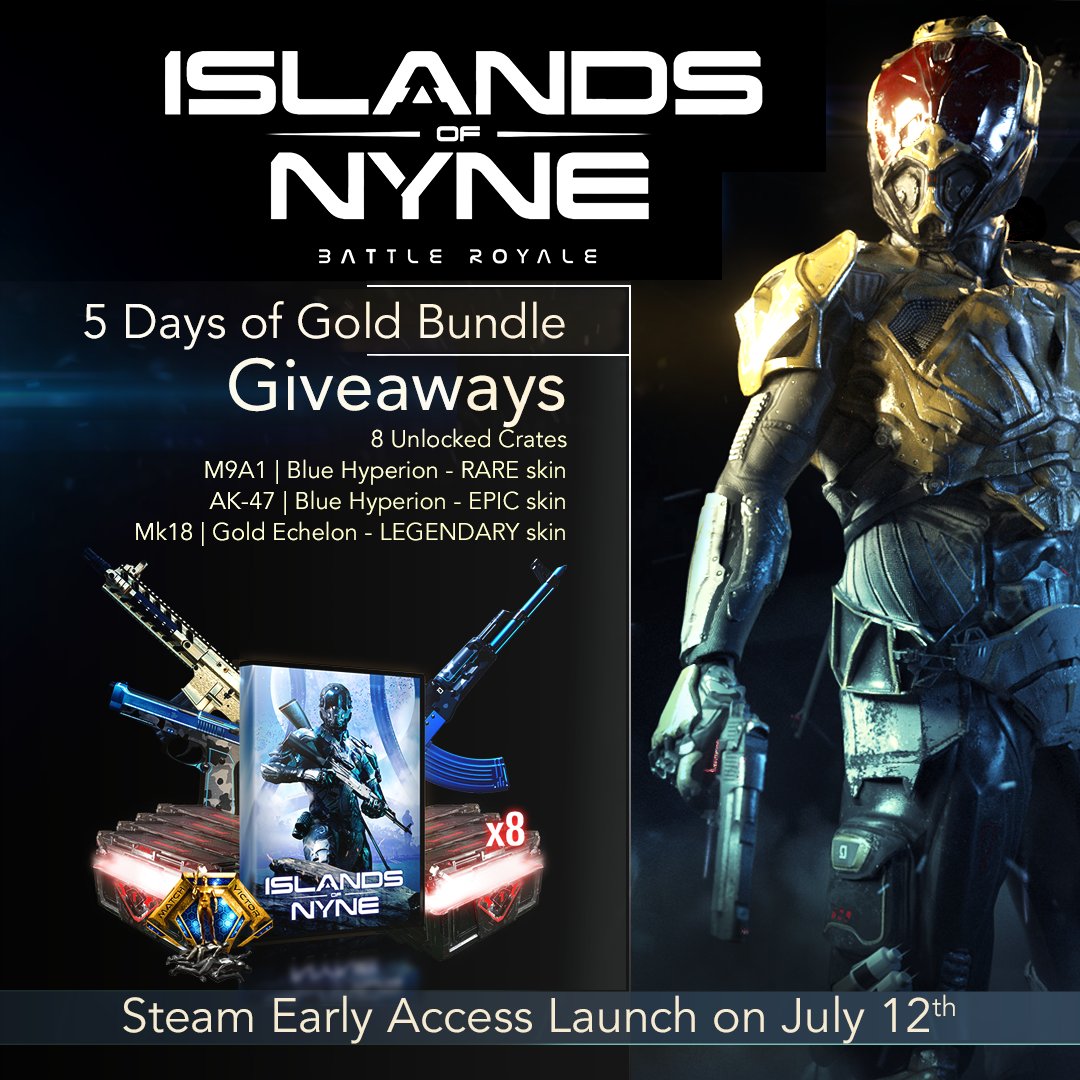 IslandsOfNyne's tweet image. What's your chances to roll out on July 12th with the Limited Edition Gold Skins Package?  A whole lot better if you enter the Countdown Daily Giveaway over the next 5 days:
bit.ly/IoNCountdown