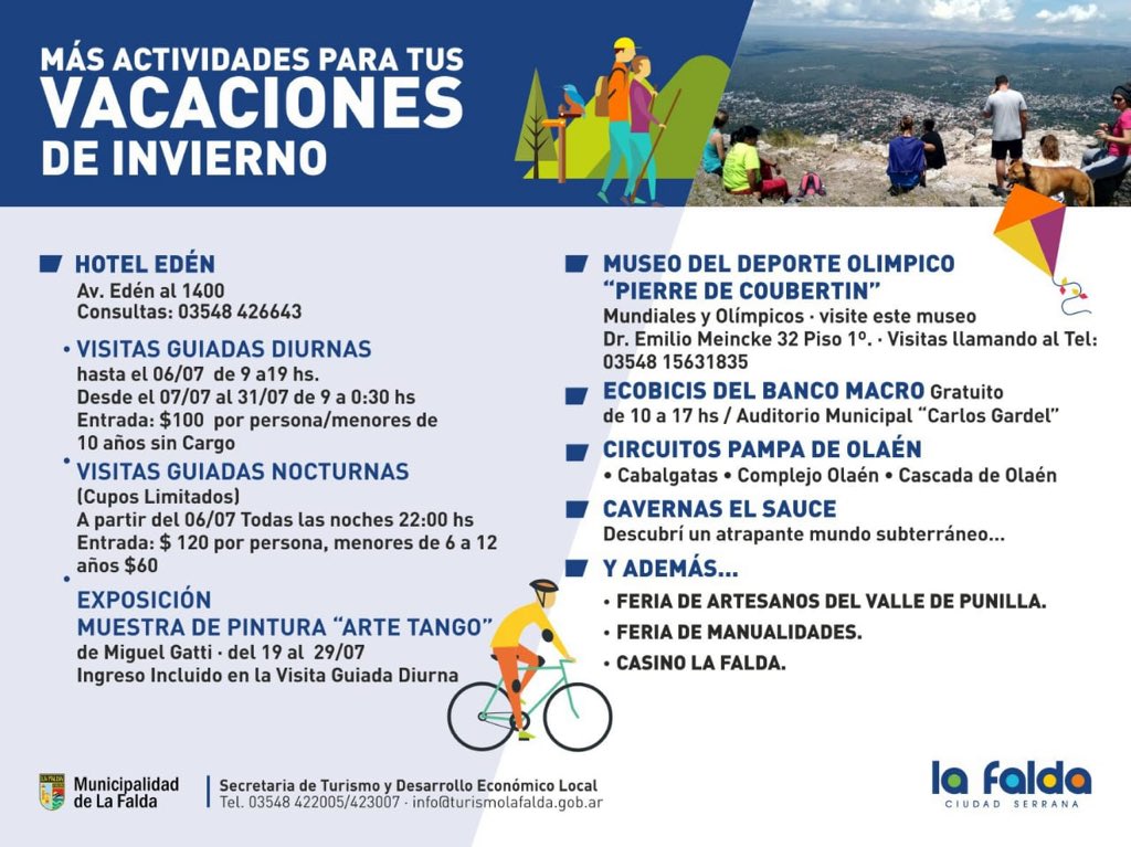 crimen Rebelión Mancha Córdoba Turismo в Twitter: „Vacaciones de invierno en La Falda con muchas actividades para disfrutar el #INVIERNÓN. #Córdoba #Turismo #SierrasDePunilla https://t.co/2T5fhtvhaP“ / Twitter crimen Rebelión Mancha Córdoba Turismo в Twitter: „Vacaciones de invierno en La Falda con muchas actividades para disfrutar el #INVIERNÓN. #Córdoba #Turismo #SierrasDePunilla https://t.co/2T5fhtvhaP“ / Twitter