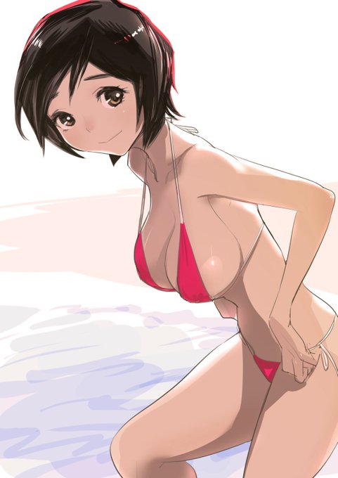 おはよーございます!
西日本の雨が心配ですが…。

#褐色絵はみんな定期的にあっぷすべき

冬のあの子のビキニをご査収くださいませ。 