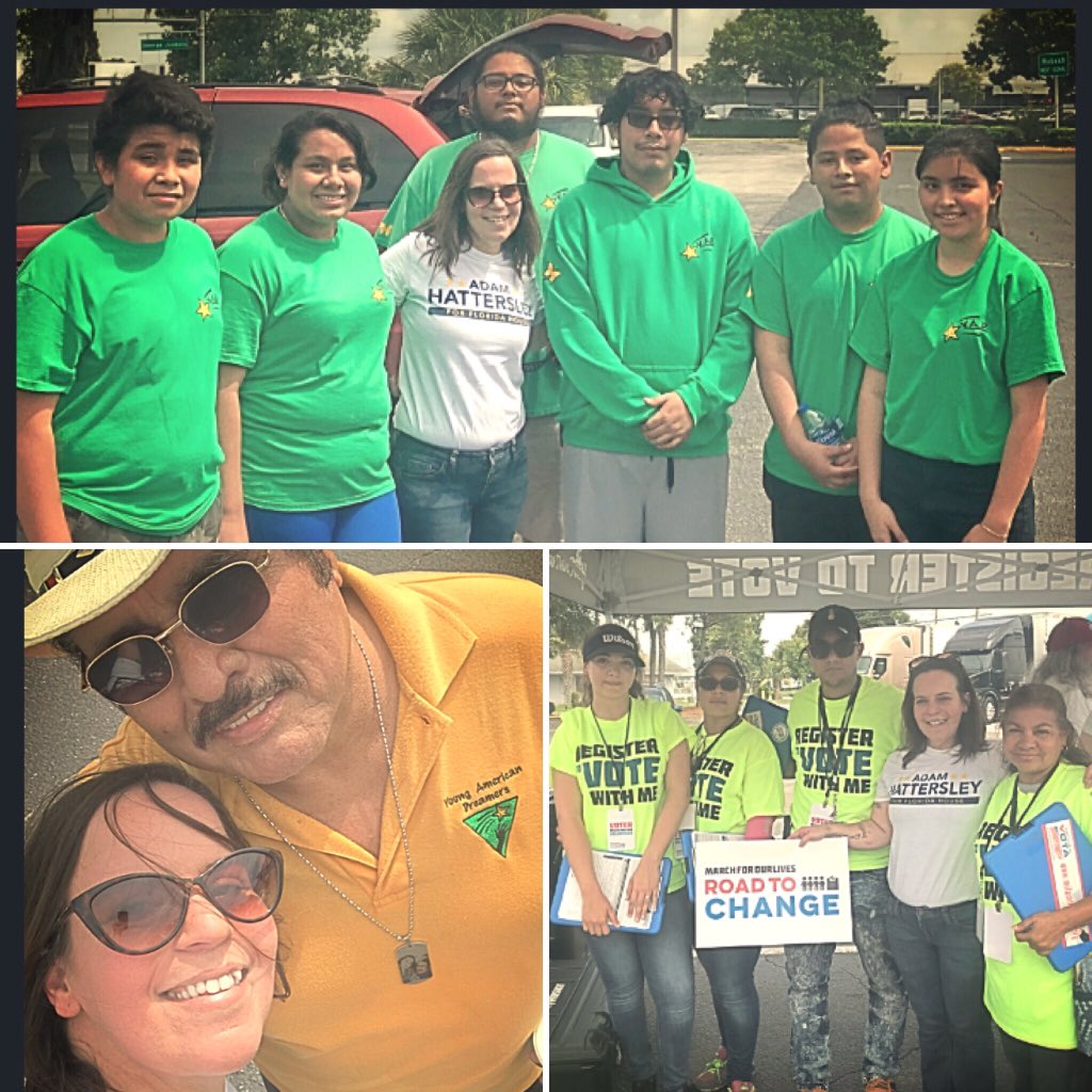 FLBlueWave's tweet image. Hung out with some amazing #YoungAmericanDreamers &amp;amp; met the awesome #RoadtoChange crew at the @AMarch4OurLives  voter event.
 #Vote #ProtectDreamers #march4ourlives #flipFL @davidhogg111 @GwenGraham @Adam4Florida @NelsonForSenate @AndrewLearned @Alyssa_Milano @ACLUFL  @SenWarren