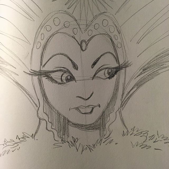 ljamalwalton's tweet photo. One sketch a day. 2018 June 23. Snow Queen. #snowqueen #osad2018 https://t.co/dpXN0swj9e