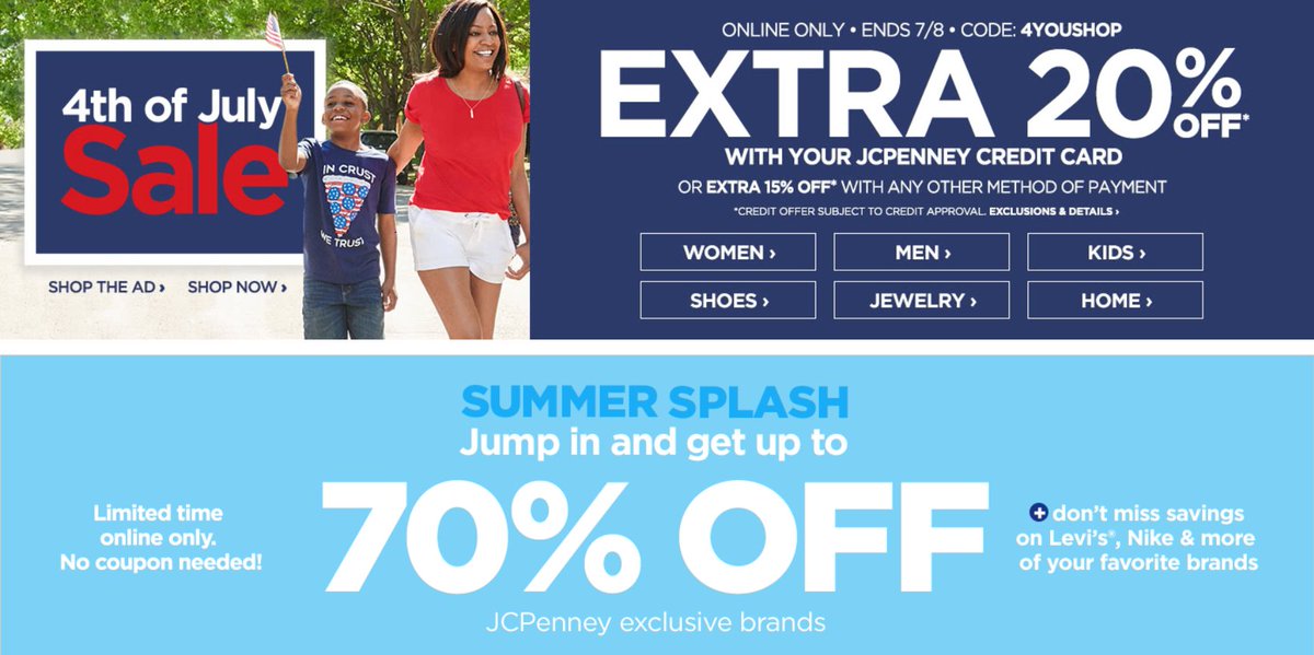 AroundBaltimore's tweet photo. JCPenney [#SALE]: Up to 60% OFF select styles w #promocode (here => https://t.co/k3DqAOWX3l) + $10 OFF $25 w #coupon (here => https://t.co/k3DqAOWX3l) Ends 7/8 via @jcpenney #deal #deals #decor #home #jcpenney #july4thsale #kids #nocouponneeded #save #summer https://t.co/5b0LTS3frg