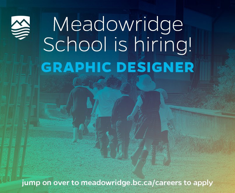 Hi <a href="/BestJobsInVan/">Lesley Chang</a>, we are looking for a Graphic Designer to work with our awesome team at <a href="/Meadowridge/">Meadowridge School</a> School. goo.gl/7SFvVP