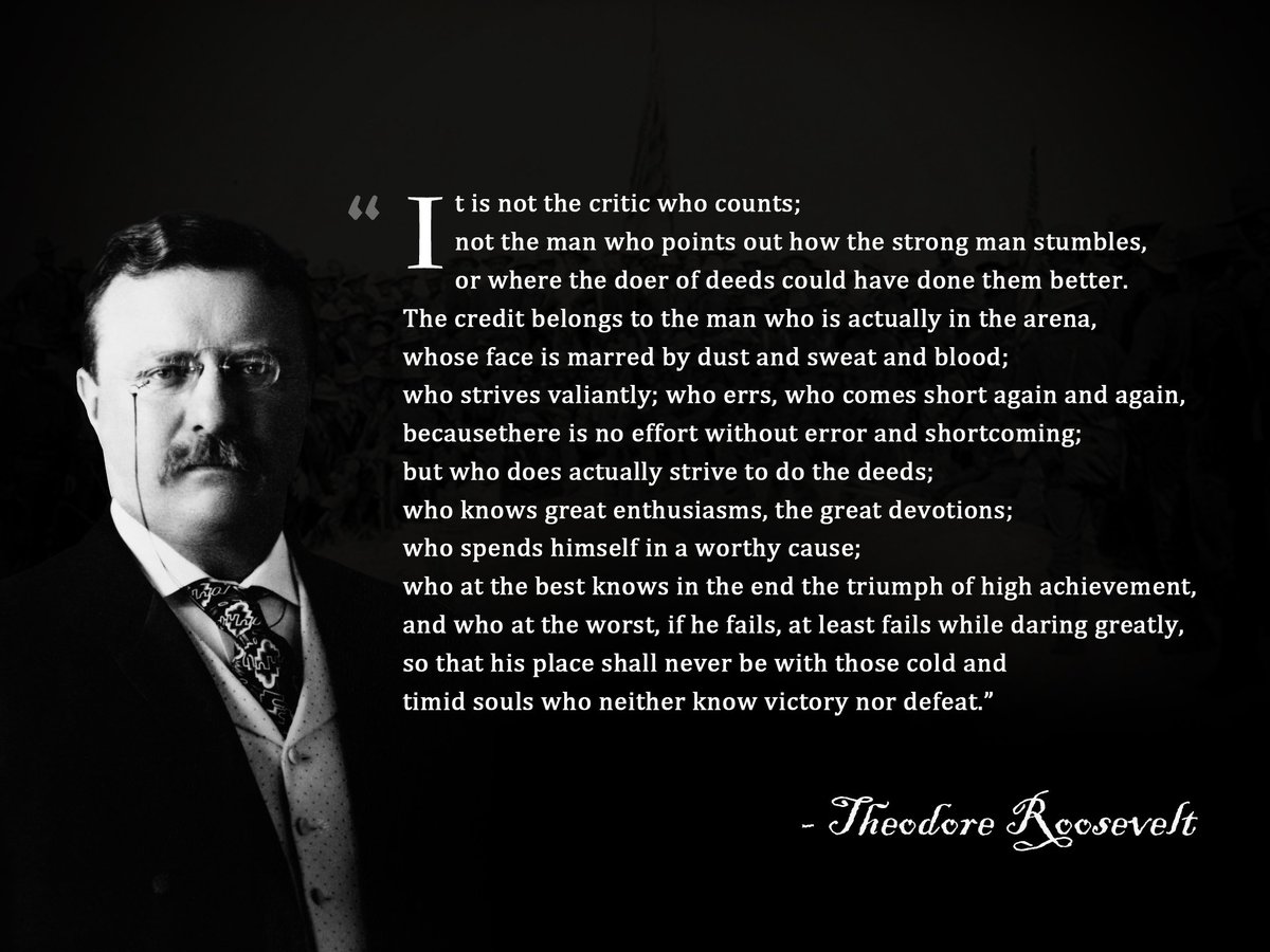 kurtismcbride's tweet photo. Be the gladiator, not the critic. https://t.co/0I2bwS7o19