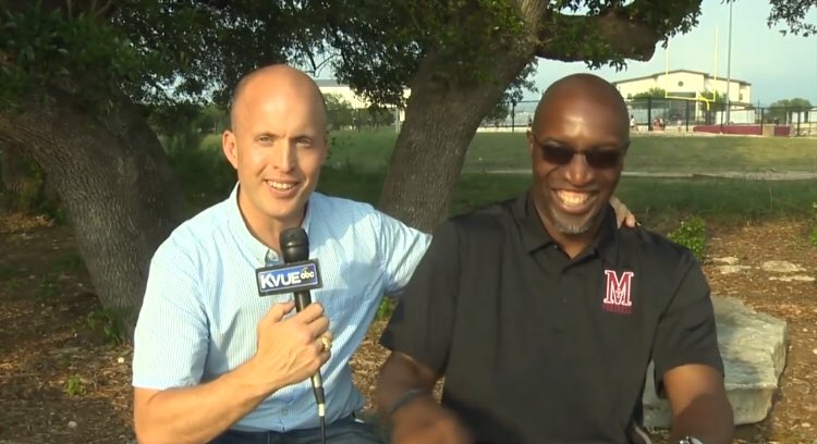 ShawnC_ATX's tweet photo. One of the hardest hitting members of #DBU #VanMalone is back in ATX coaching HS π @SMCAFootball heβll talk about the influence of @CoachGundy & #LeonFuller in his career. Story on @kvuesports Saturday @ 6:30 PM https://t.co/trLLSLUenI