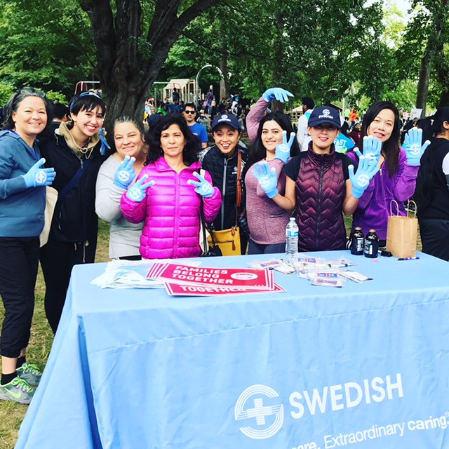 ProvSwedish's tweet photo. "Our Swedish caregivers were out loud and proud advocating for food security, community wellness and families while celebrating diversity during WALK for rice." #WalkforRice https://t.co/mzMeJ9r2Se
