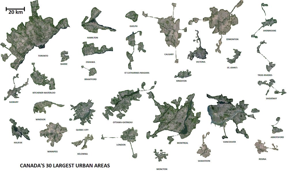 simongerman600's tweet image. The 30 largest urban areas in #Canada. Source: buff.ly/2MSM9sd