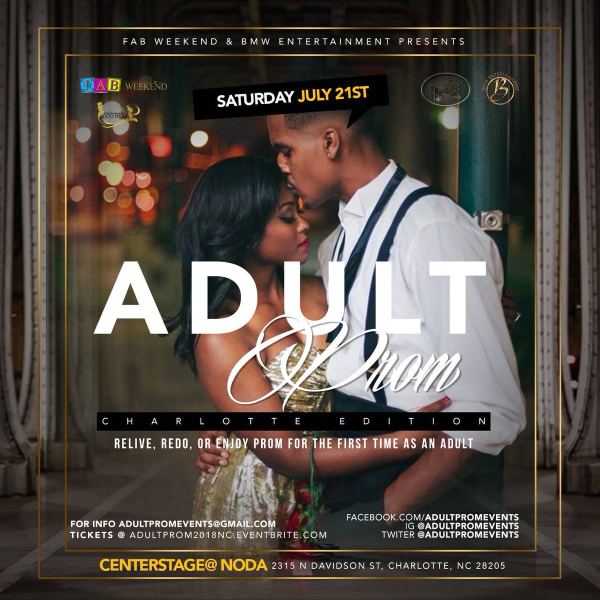 adultpromevents's tweet photo. The #AdultPromTour  hits Charlotte,NC  SAT. July 21st
🔴Red carpet starts at 7pm  | formal wear | raffles &amp;  prizes |
Win prom king &amp; queen!!!🎩👠

https://t.co/HrZZ4kEVtp https://t.co/0eH0hk8SyO