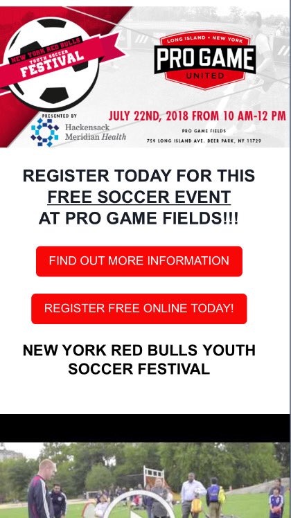 Breaking News!! We are proud to announce <a href="/NewYorkRedBulls/">Red Bull New York</a> will be hosting a free soccer festival at our complex in Deer Park all are welcome Register now. @LIJSoccer1 <a href="/NewsdaySports/">Newsday Sports</a> <a href="/News12LI/">News12LI</a>