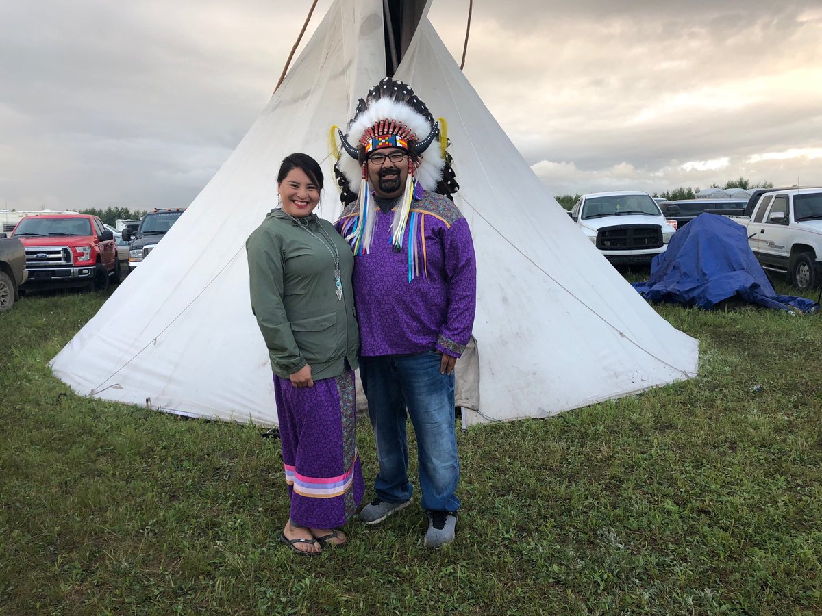 Tricia and me at Red Pheasant Cree Nation Pow Wow July 2018