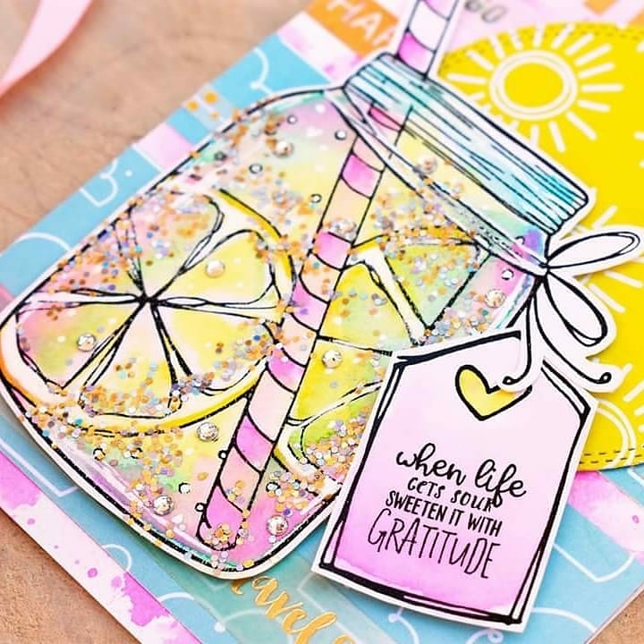 GraciellieDsign's tweet photo. #NewRelease by #gracielliedesign for #unitystampco ♥️ #SummerVibes with this #masonjar #lemonade 
More about this project at https://t.co/AIYd4t4ODO
Shop Happiness is Homemade Stamps ♥️ https://t.co/zZykCgvAOC
#stamps #crafts #handmade #glitter #BrandNew #happiness #homemade https://t.co/2WmA74RJnm
