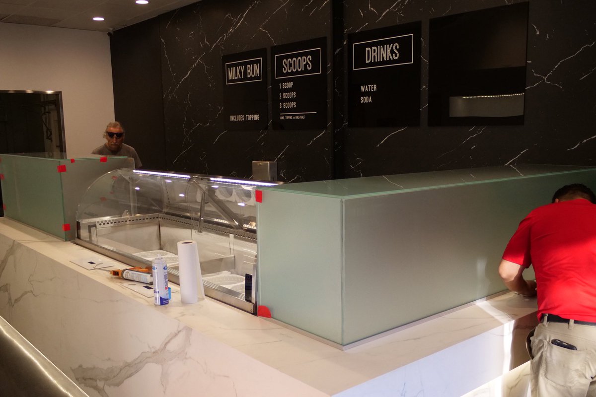 GlassFirst's tweet photo. Thinking about that time we installed custom glass @AftersIceCream 🍦 Stay cool and hydrated during the heatwave #FirstPlaceGlass https://t.co/qc3E0WUo2j