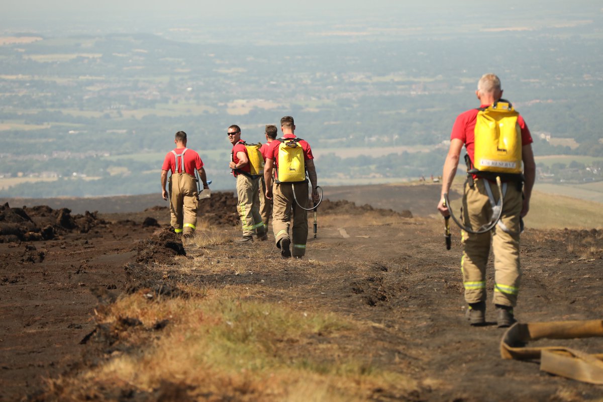 Good morning all. We have 15 fire engines at Winter Hill this morning and we will be joined again by <a href="/LondonFire/">London Fire Brigade</a> later today. Please take care when you are out today and keep away from the exclusion zone on #WinterHill