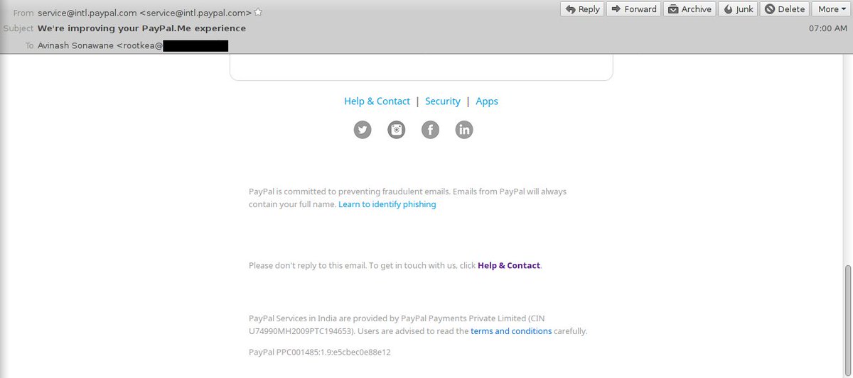 Email from @Paypal with no "unsubscribe" link
